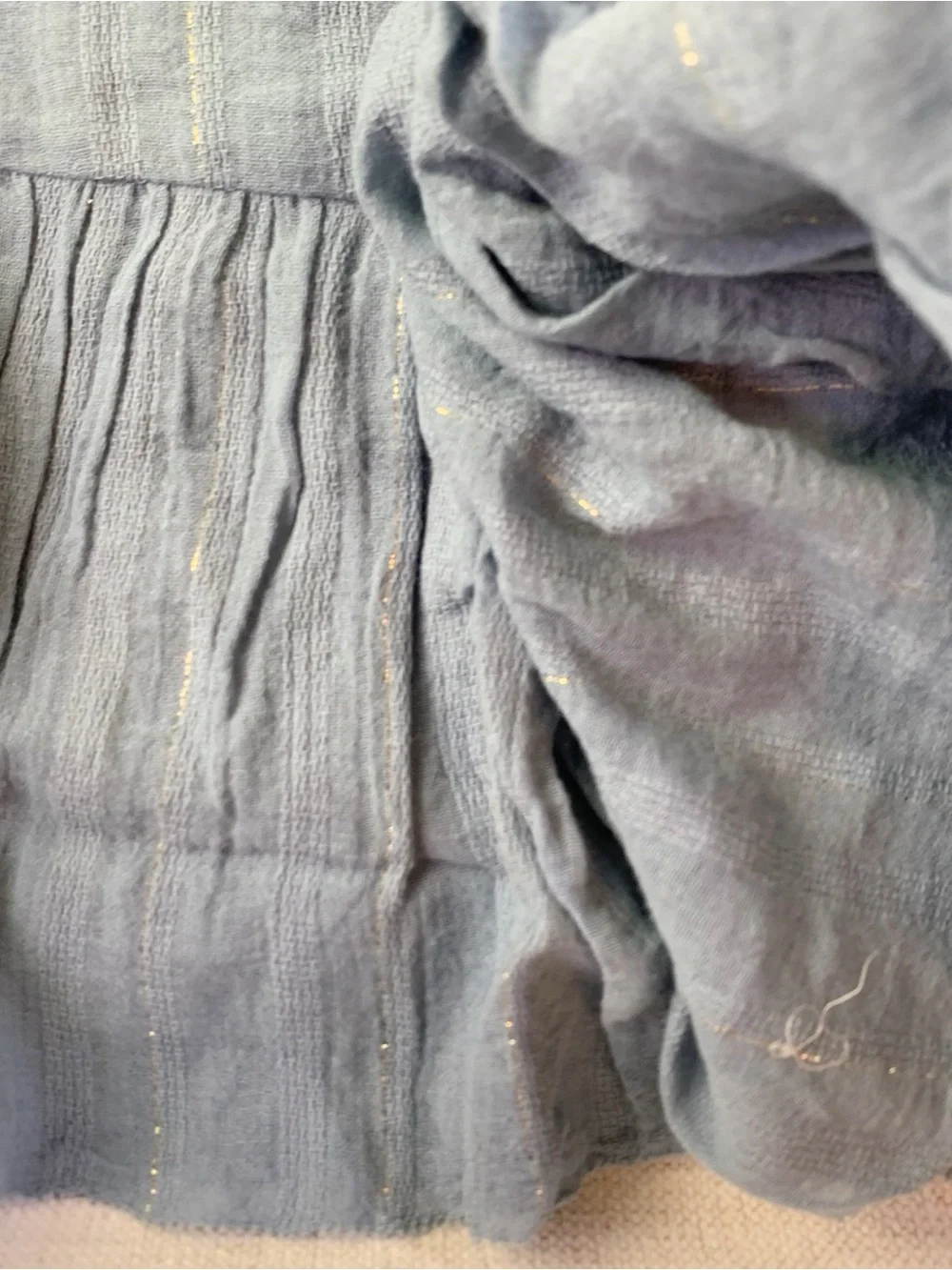 J crew Ruffle maxi dress in cotton voile with Lurex metallic threads women's L